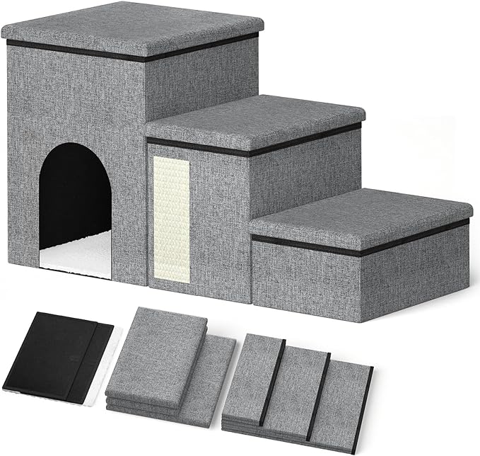 Dog Stairs for Small Dogs Medium Dogs Large Dogs Pet Stairs for High Beds and Sofas 3-Step Pet