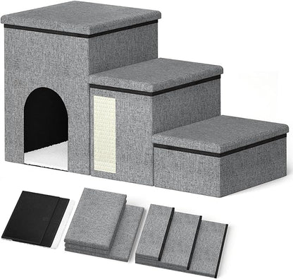 Dog Stairs for Small Dogs Medium Dogs Large Dogs Pet Stairs for High Beds and Sofas 3-Step Pet