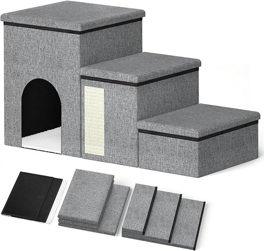 Dog Stairs for Small Dogs Medium Dogs Large Dogs Pet Stairs for High Beds and Sofas 3-Step Pet