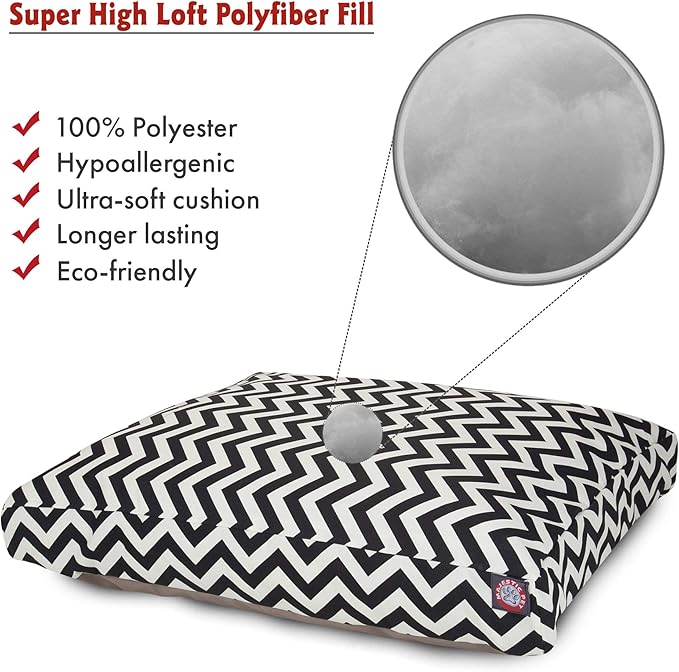 Black Chevron Small Rectangle Indoor Outdoor Pet Dog Bed With Removable Washable Cover By Majestic Pet Products