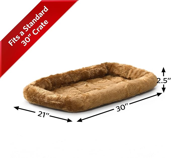 MidWest Homes for Pets Bolster Dog Bed 30L- Inch Cinnamon Dog Bed or Cat Bed w/ Comfortable Bolster 30-Inch Dog