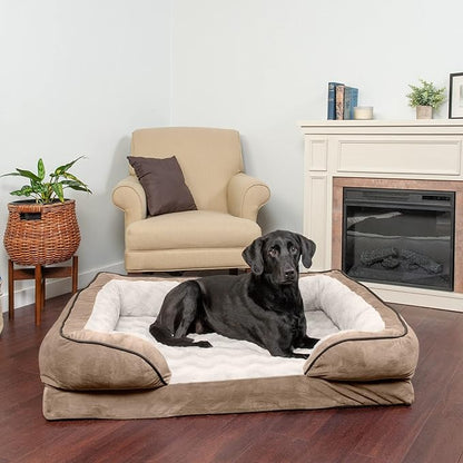 Furhaven Orthopedic Dog Bed for Large Dogs w/ Removable Bolsters & Washable Cover 95 lbs