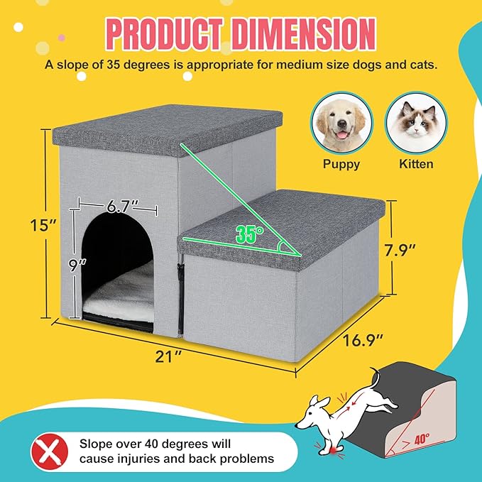 Dog Stairs for High Beds 22 inches(2