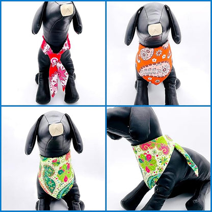 10pcs Dog Bandanas Paisley for Xs Small Breed Dog Kerchief Triangle Bibs Scarves Pink Blue Yellow Purple Girl Boy Grooming Costume