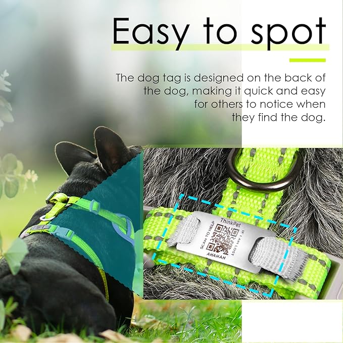 ThinkPet Reflective Breathable Soft Air Mesh with QR Code Dog Tag Puppy Choke Free Over Head Vest Harness for Puppy Small Medium Dogs and Cats Small Yellow