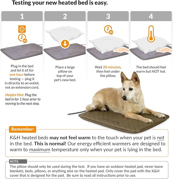 K&H Pet Products Lectro-Soft Outdoor Heated Dog and Cat Bed 19 X 24 Inches