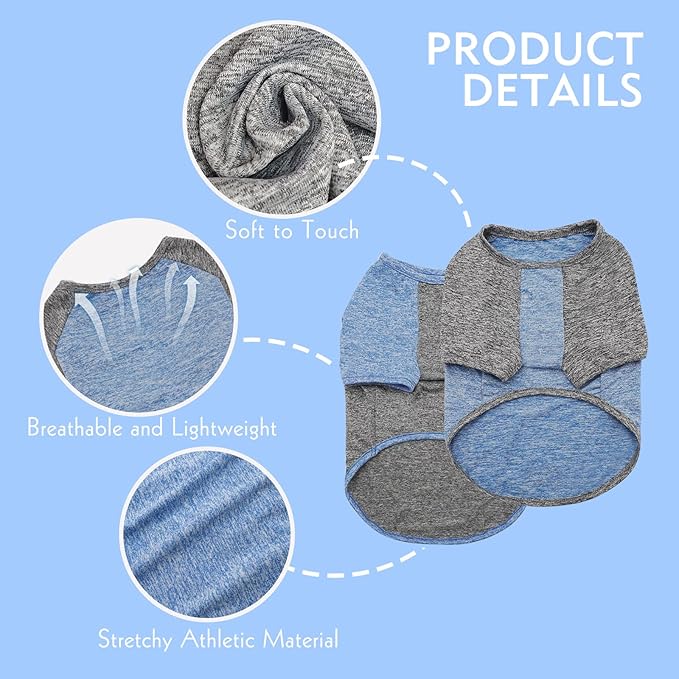 KYEESE Dog Shirts Quick Dry 2 Pack