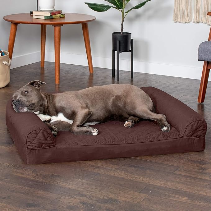 Furhaven Orthopedic Dog Bed for Large/Medium Dogs w/ Removable Bolsters & Washable Cover 55 lbs