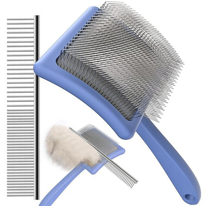 Slicker Brush for Dogs,Large Dog Brush for Grooming, Doodles Brush for Poodles, Goldendoodles and Labradoodles,Easy to Remove Tangles, Mats and Fluff- Blue