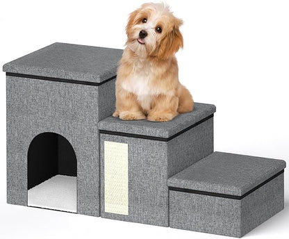 Dog Stairs for Small Dogs Medium Dogs Large Dogs Pet Stairs for High Beds and Sofas 3-Step Pet