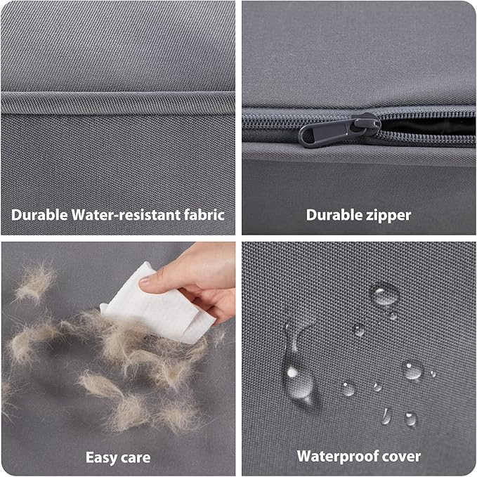 BFPETHOME Outdoor Dog Beds for Large Dogs (30 x 20in, Grey)