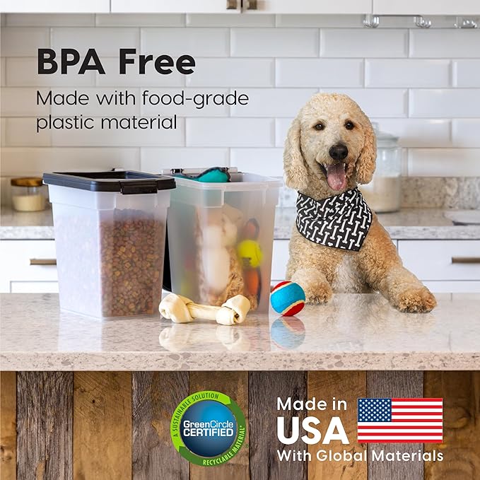 IRIS USA Airtight Dog Food Storage Container 10 lbs 2 Pack,