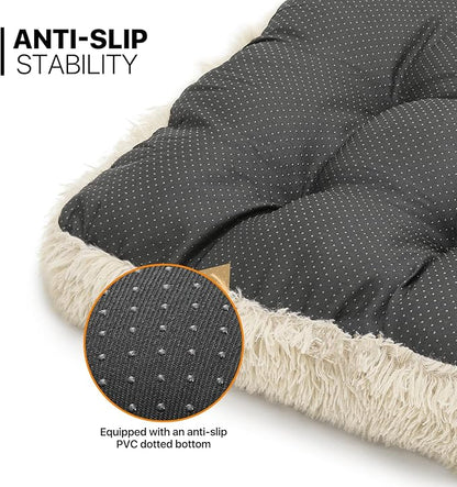 MoNiBloom 40.5"x32.5"x5.5" Dog Beds for Large Size Dogs Machine-Washable Long Plush Pet Beds Warming Cozy Soft Bed for Dogs and Cat