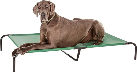 Amazon Basics Cooling Elevated Dog Bed with Metal Frame 60 x 37 x 9 Inch,