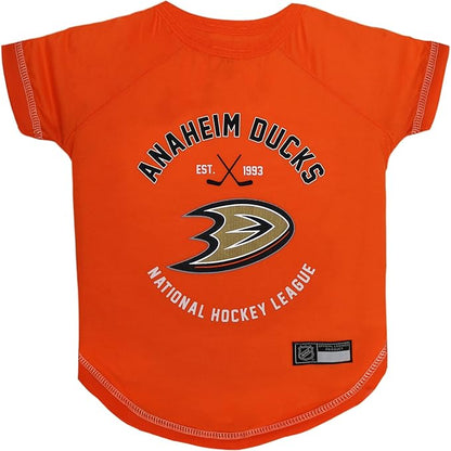 NHL Anaheim Ducks Tee Shirt for Dogs & Cats, Medium. - Are You A Hockey Fan? Let Your Pet Be An NHL Fan Too!