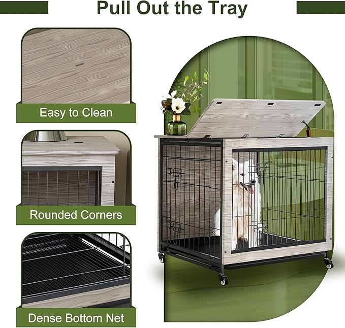 NicBex Dog Crate Furniture 38.3" L