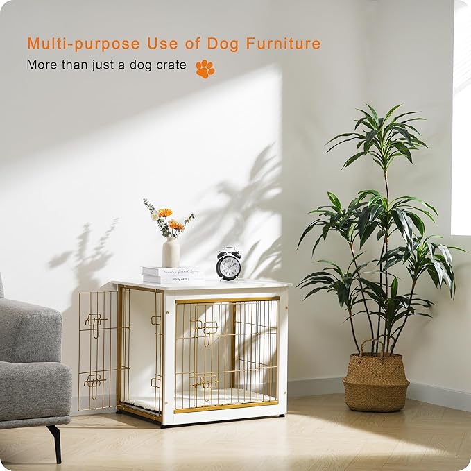 DWANTON Dog Crate Furniture with Cushion 27.2" L,