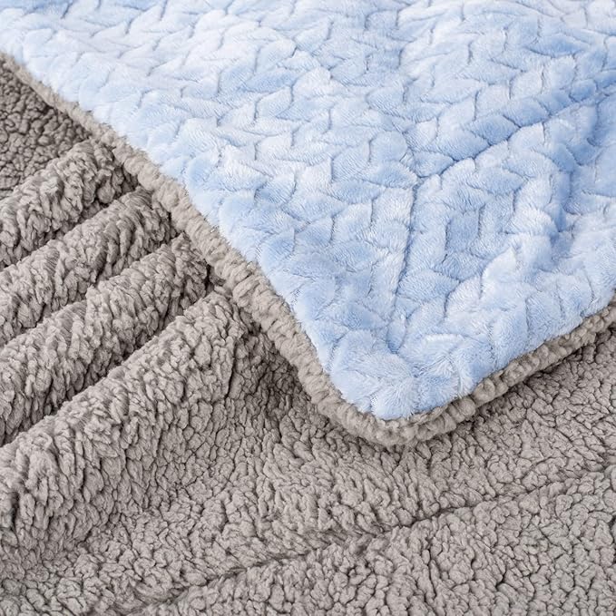 Fuzzy Blanket or Fluffy Blanket for Baby Girl or boy (32" x 40", MD-Sky