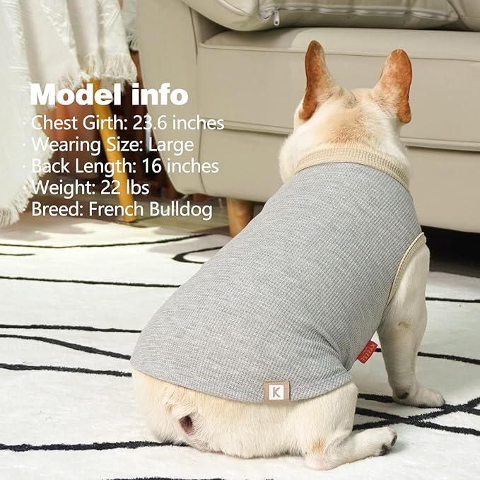 KYEESE 2Pack Dog Shirts Waffle for Small Dogs Stretchy Dog T-Shirts Lightweight Dog Tank Top Sleeveless Dog Vest