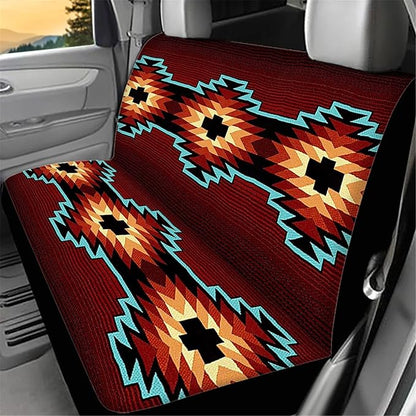 CLOHOMIN Southwestern Native American Aztec Back Seat Covers for Dogs Pets Washable Car Rear Bench Seats Protector