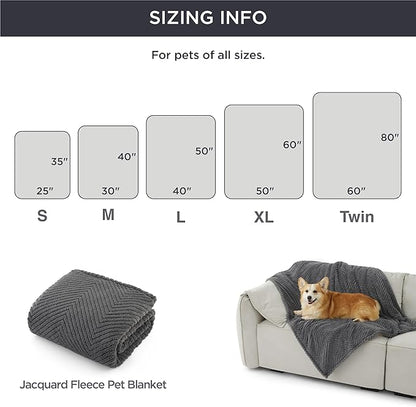 Bedsure Dog Blanket for Medium Dogs Washable - Soft Fluffy Puppy Blanket with Premium 300GSM Coral Fleece, Cozy Calming Cat Blankets for Indoor Cats, Fuzzy Pet Blanket for Kitten Doggy, Grey, 30x40IN