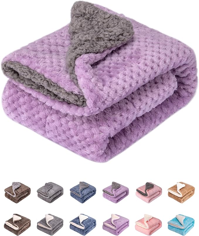Fuzzy Dog Blanket or Cat Blanket or Pet Blanket (32" x 40"), DG-Lavender)