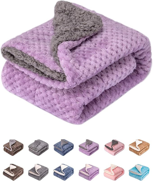 Fuzzy Dog Blanket or Cat Blanket or Pet Blanket (24" x 32"), DG-Lavender)