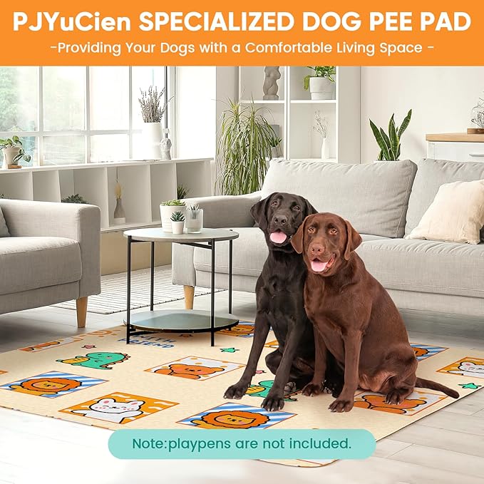 PJYucien Reusable Pee Pads for Dogs ,55" x 55" Washable 24'' Width 8 Panels