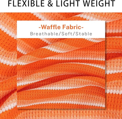 KYEESE 2Pack Waffle Dog Shirts for Small Dogs Stretchy Dog T-Shirts Lightweight Dog Tank Top Sleeveless Striped Dog Shirt Vest Breathable Cat Shirt