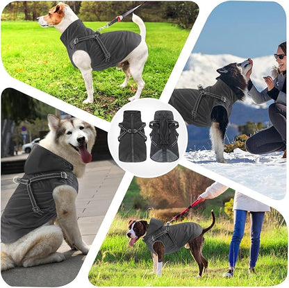 Mosucoirl Dog Raincoat Waterproof Dog Hoodie Reflective Dog Raincoat Hooded Adjustable Rain Jacket for Small Medium Large Dogs Puppies (Black, XXL)