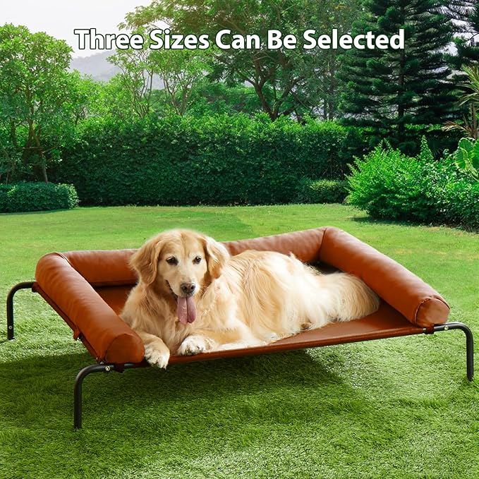 RRPETHOME Large Elevated Cooling Dog Bed 36x26x8 inches, 75 lbs