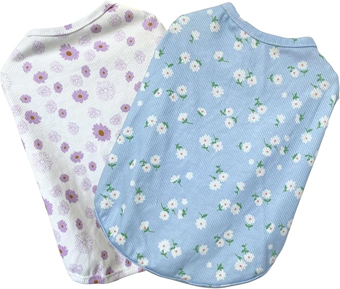 2PCS Summer Dog Cotton T Shirt Pet Tee