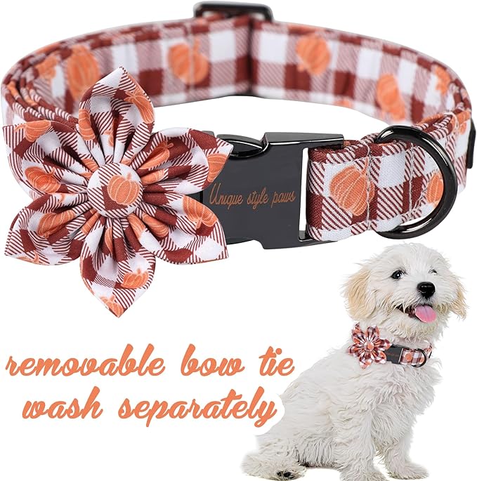 Unique Style Paws Cotton Dog Collar with Bow