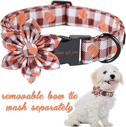 Unique Style Paws Cotton Dog Collar with Bow