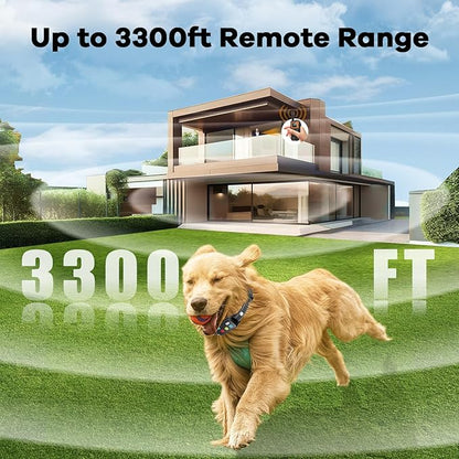 AI Dog Shock Collar 2 Dogs (10-120Lbs) 3300FT Dog IPX7 Waterproof