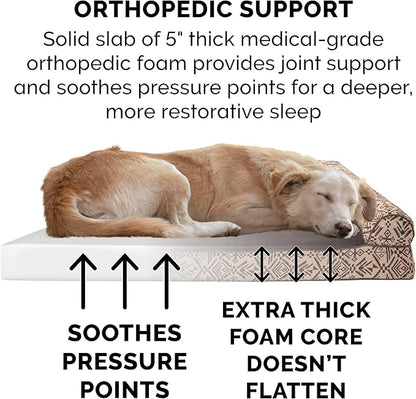 Furhaven Orthopedic Dog Bed for Large Dogs w/ Removable Bolsters & Washable Cover 125 lbs