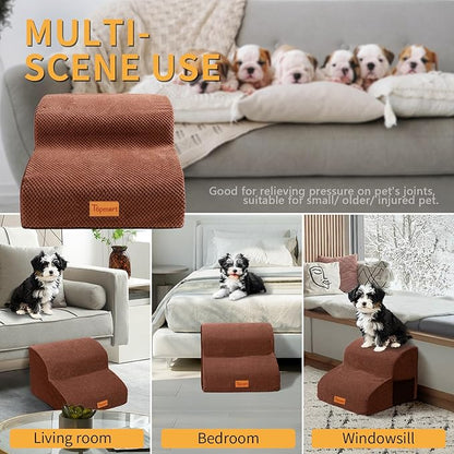 Topmart High Density Foam Pet Steps 2 Tiers 11.8" High,Non-Slip