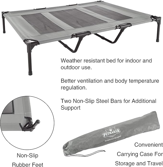 Elevated Dog Bed 48x35.5-Inch Portable 110lbs by