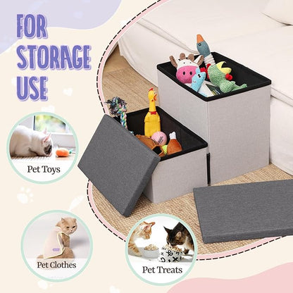 downluxe Dog Stairs for Small Dogs (2-Step Pet