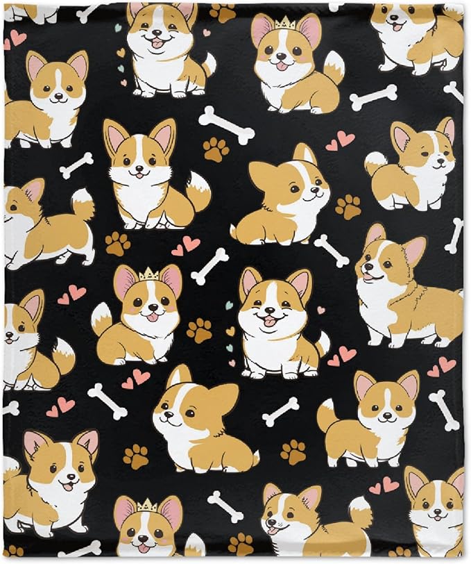 Corgi Dog Blanket Dog Blanket Gifts Super Soft Corgi Blanket for Dog 60"x50" for