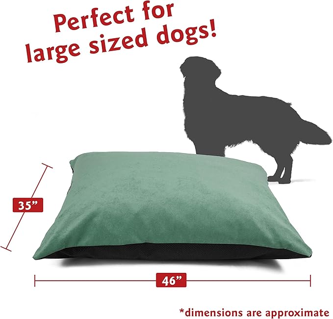 Majestic Pet Rectangle Large Dog Bed Washable – Non Slip Comfy Pet Bed – Dog Crate Bed Super Value Pillow Dog Bed – Dog Kennel Bed for Sleeping 46 x 35 Inch