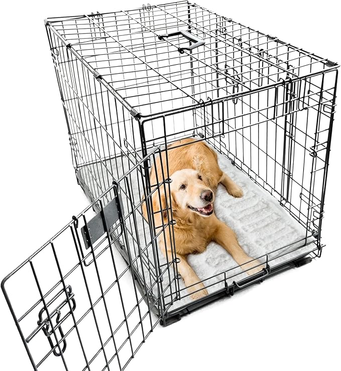 Moonsea Soft Plush Dog Bed Crate Mat 48" X 30", Anti-Slip 3 Layers