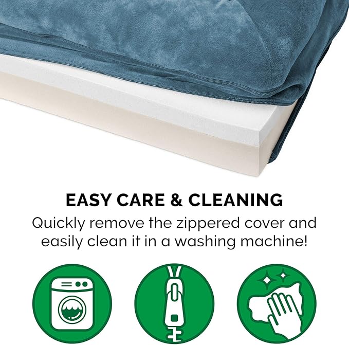 Furhaven Memory Foam Dog Bed for Large/Medium Dogs w/ Removable Bolsters & Washable Cover 55 lbs
