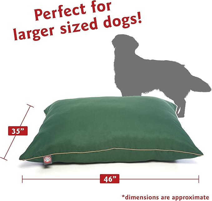 Majestic Pet Rectangle Large Dog Bed Washable – Non Slip Comfy Pet Bed – Dog Crate Bed Super Value Pillow Dog Bed – Dog Kennel Bed for Sleeping 46 x 35 Inch