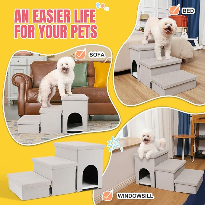 Dog Stairs for High Beds 22 inches(3