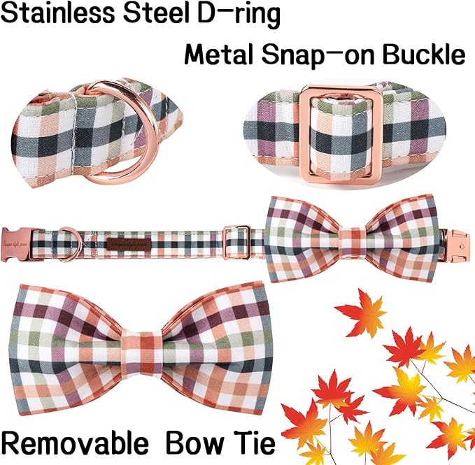 Unique Style Paws Cotton Dog Collar with Bow