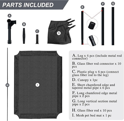 Heeyoo Elevated Dog Bed with Canopy