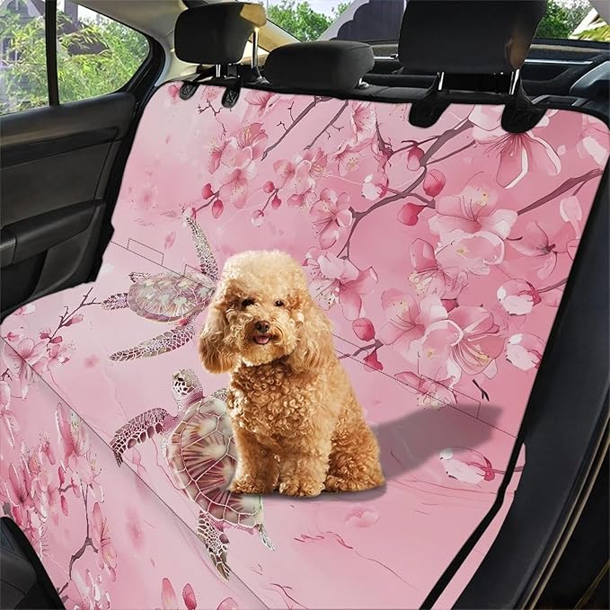 AFPANQZ Cherry Blossom Seaturtle Dog Cat Seat Cover
