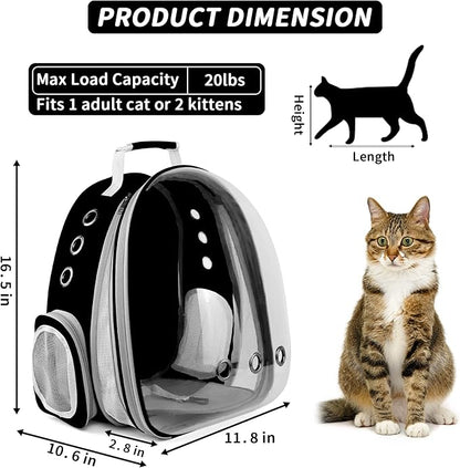 Cat Backpack Carrier,Expandable Pet Bubble Backpack Airline Approved, Pet Travel Carrying Bag for Small Medium Cats and Puppy with Hiking Walking Outdoor Use