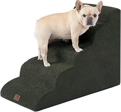 EHEYCIGA Curved Dog Stairs for High Beds 22.6" H 5-Step Dog